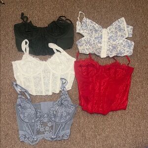 Set of 5 Lace Bustier. Size Small